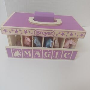 Breyer Unicorn Magic Wooden Stable Playset with 6 Unicorns